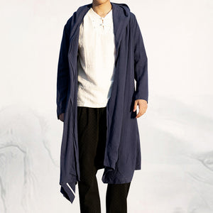 Retro Cotton Linen Mid-length Cape Jacket