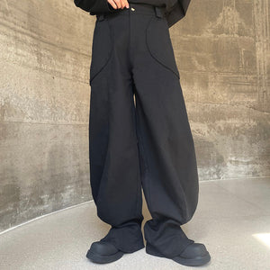 Solid Color Wide-leg Waist Flared Pants