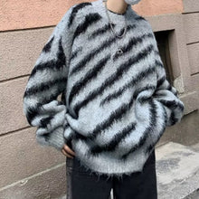 Load image into Gallery viewer, Zebra Print Thick Mink Fleece Knitted Sweater
