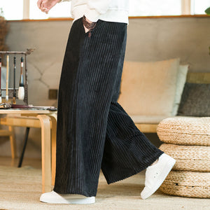 Thickened Corduroy Wide-leg Straight Pants