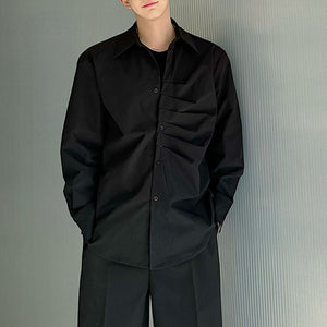 Pleated Silhouette Long-sleeve Shirt