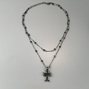 Black Cross Stacking Necklace