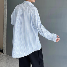 Load image into Gallery viewer, Irregular Blue Stripe Casual Shirt
