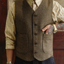 Load image into Gallery viewer, Vintage Tweed Wool Oversized Casual Vest
