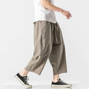 Retro Straight Loose Cropped Trousers