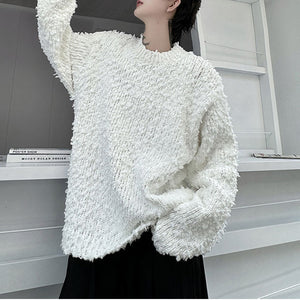 Round Neck Grainy Pullover Sweater