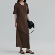 Load image into Gallery viewer, Knotted Back Cutout Short Sleeve Dress
