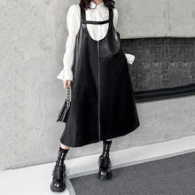 Load image into Gallery viewer, PU Leather Suspender Dress
