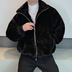 Winter Stand Collar Loose Polar Fleece Jacket