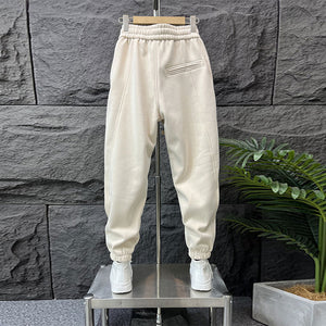 Solid Color Sports Sweatpants Cuffed Casual Loose Harem Pants