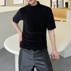 Pile Collar Slim-fit Short-sleeved Sweater