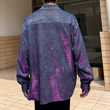 Load image into Gallery viewer, Shiny Silk Long-sleeved Loose Stage Shirt
