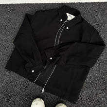 Load image into Gallery viewer, Padded Shoulder Cropped Bomber Jacket
