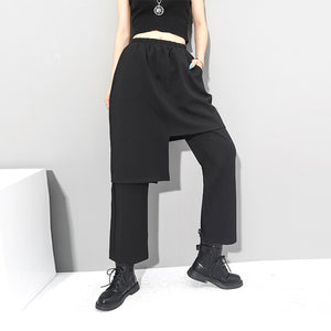 Fake Two Piece High Waist Slim Fit Culottes