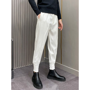 Casual Solid Color Straight Leg Ankle-length Pants