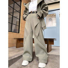 Load image into Gallery viewer, Hoodie Cardigan Sweatshirt Stitching Straight Wide-leg Trousers Two-piece Set
