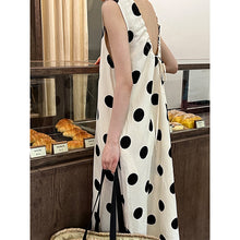 Load image into Gallery viewer, Backless Drawstring Polka Dot Dress
