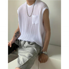 Load image into Gallery viewer, Pleated Texture Casual Crew Neck Tank Top
