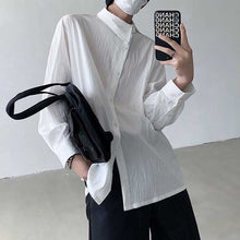 Load image into Gallery viewer, Irregular Collar Thin Loose Shirt
