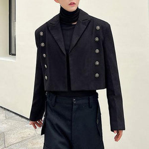 French Double-breasted Cropped Jacket
