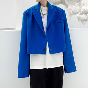 Single Button Cropped Blazer