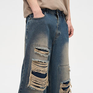 Ripped Loose Straight Pants