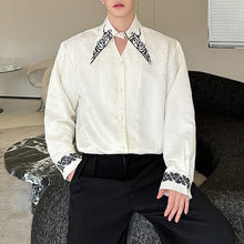 Load image into Gallery viewer, Jacquard Pointed Collar Deconstructed Shirt
