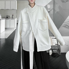 Load image into Gallery viewer, Winter Exposed Stitching Design Woolen Coat
