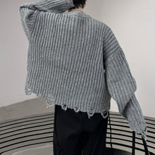 Load image into Gallery viewer, Chunky Knit Ripped Tassel Pullover Sweater
