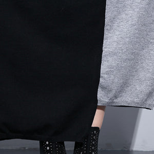 Contrast Color Stitching Bat Sleeve Sweater Dress