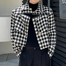 Load image into Gallery viewer, Cropped Lapel Houndstooth Jacket
