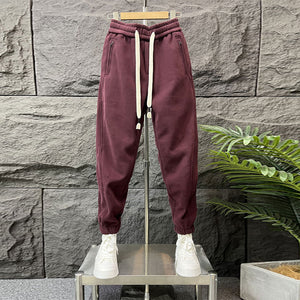 Solid Color Sports Sweatpants Cuffed Casual Loose Harem Pants