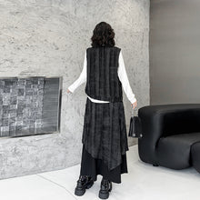 Load image into Gallery viewer, Retro Irregular Vest Elastic Waist A-Line Skirt Suit
