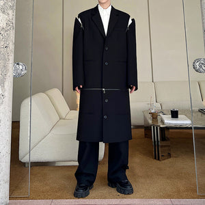 Deconstructed Multi-zip Detachable Trench Coat