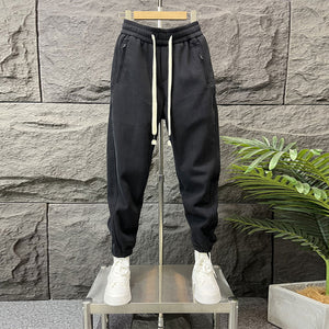 Solid Color Sports Sweatpants Cuffed Casual Loose Harem Pants