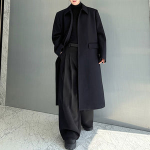 Windproof Mid-length Loose Woolen Coat