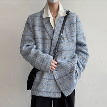 Load image into Gallery viewer, Double Breasted Loose Tweed Blazer
