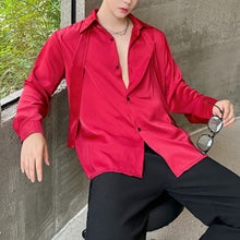 Load image into Gallery viewer, Satin-finish Tie-embellished Shoulder Shirt
