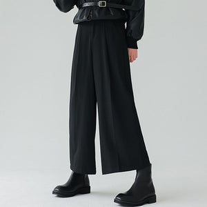 Draped High-rise Straight Trousers