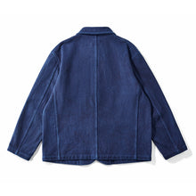 Load image into Gallery viewer, Indigo Dyed Lapel Washed Jacket
