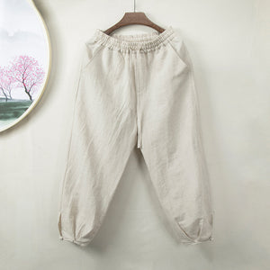 Summer Linen Lace-Up Trousers