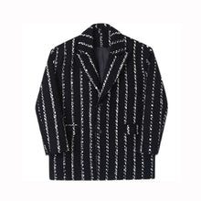 Load image into Gallery viewer, Striped Thick Lapel Wool Blazer
