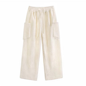 Polar Fleece Multi-pocket Thickened Sweatpants