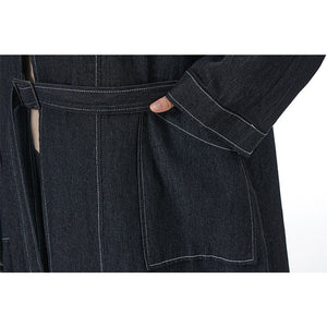 Oversized Loose Denim Long Trench Coat