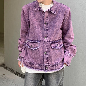 Vintage Purple Distressed Denim Jacket