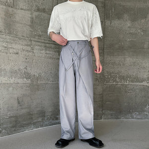 High Waist Straight Leg Wide Leg Pants