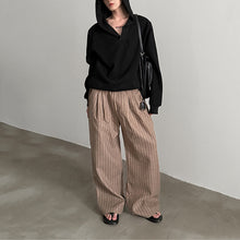 Load image into Gallery viewer, Striped Loose Elastic Waist Wide Leg Pants
