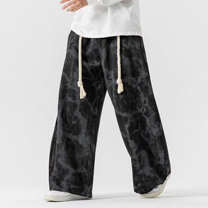 Retro Tie-dye Casual Straight Wide-leg Pants