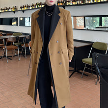 Load image into Gallery viewer, Fake Two-piece Contrasting Color Mid-length Trench Coat
