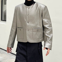 Load image into Gallery viewer, Cropped Collarless Jacket Casual Leather Coat
